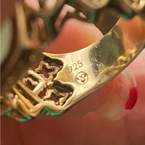 Handmade lucky clover 4 leaves style gold plated silver ring , size 7 - Picture 8 of 12